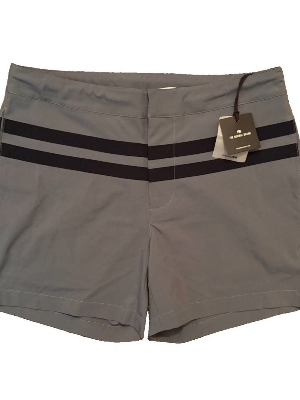 The Normal Brand Mens Mineral Blue Navy Striped Size 32 Swim Trunks Shorts